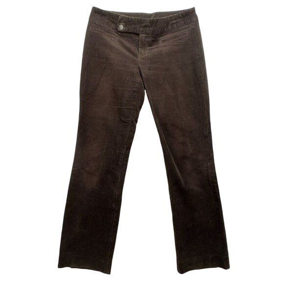Lacoste Womens Corduroy Pants Size 8 Eur 38 Brown Straight Leg - Picture 1 of 15